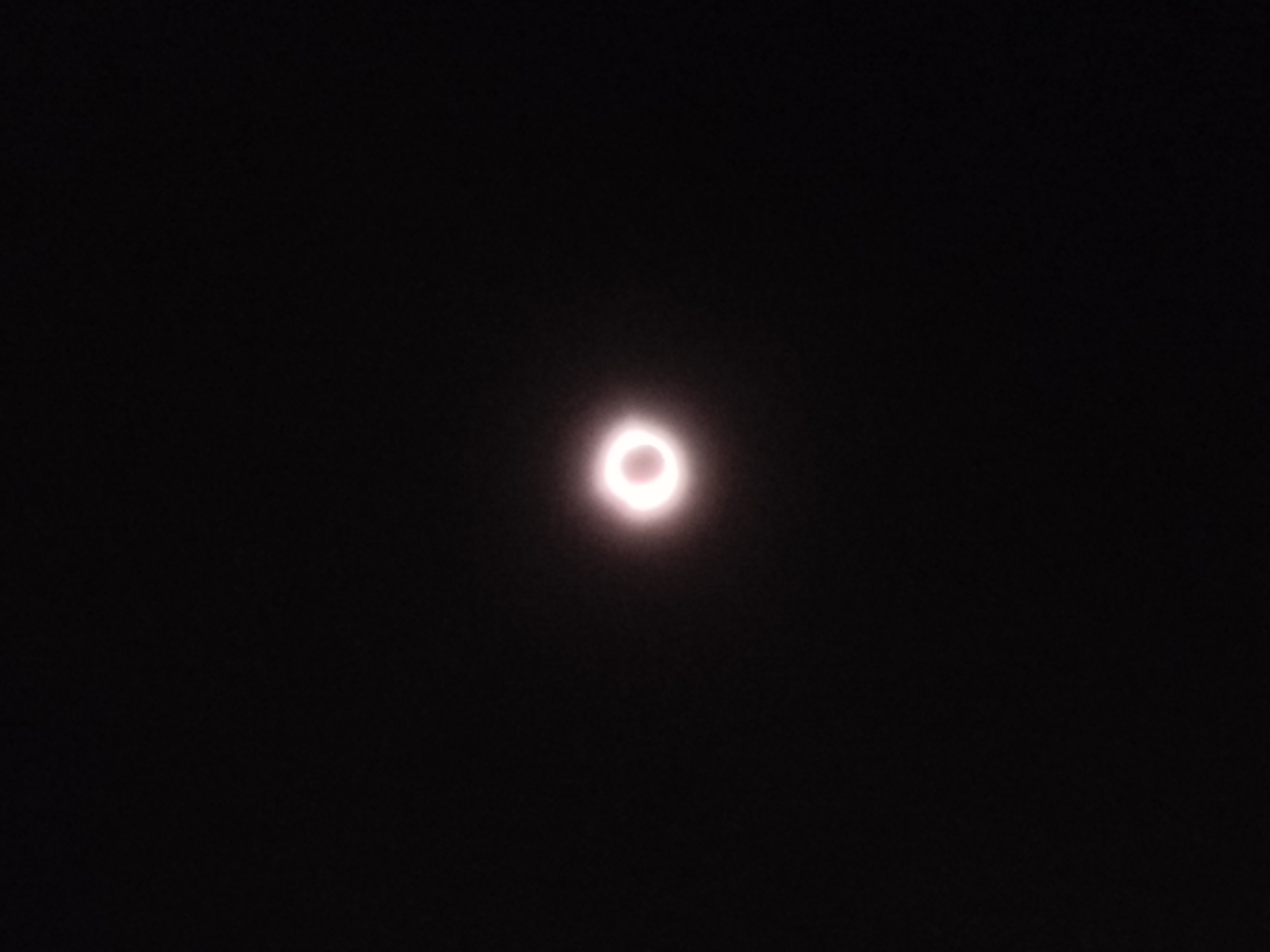 [My photo of a total solar eclipse from 2024 April 8th in Beachwood, Ohio.]